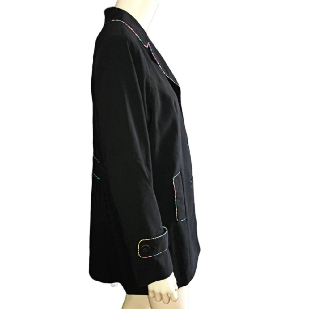 Dialogue women's black jacket with floral touches Size 16 - Picture 13 of 14